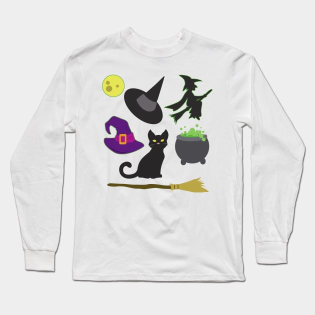 Halloween Witch Long Sleeve T-Shirt by SakuraDragon